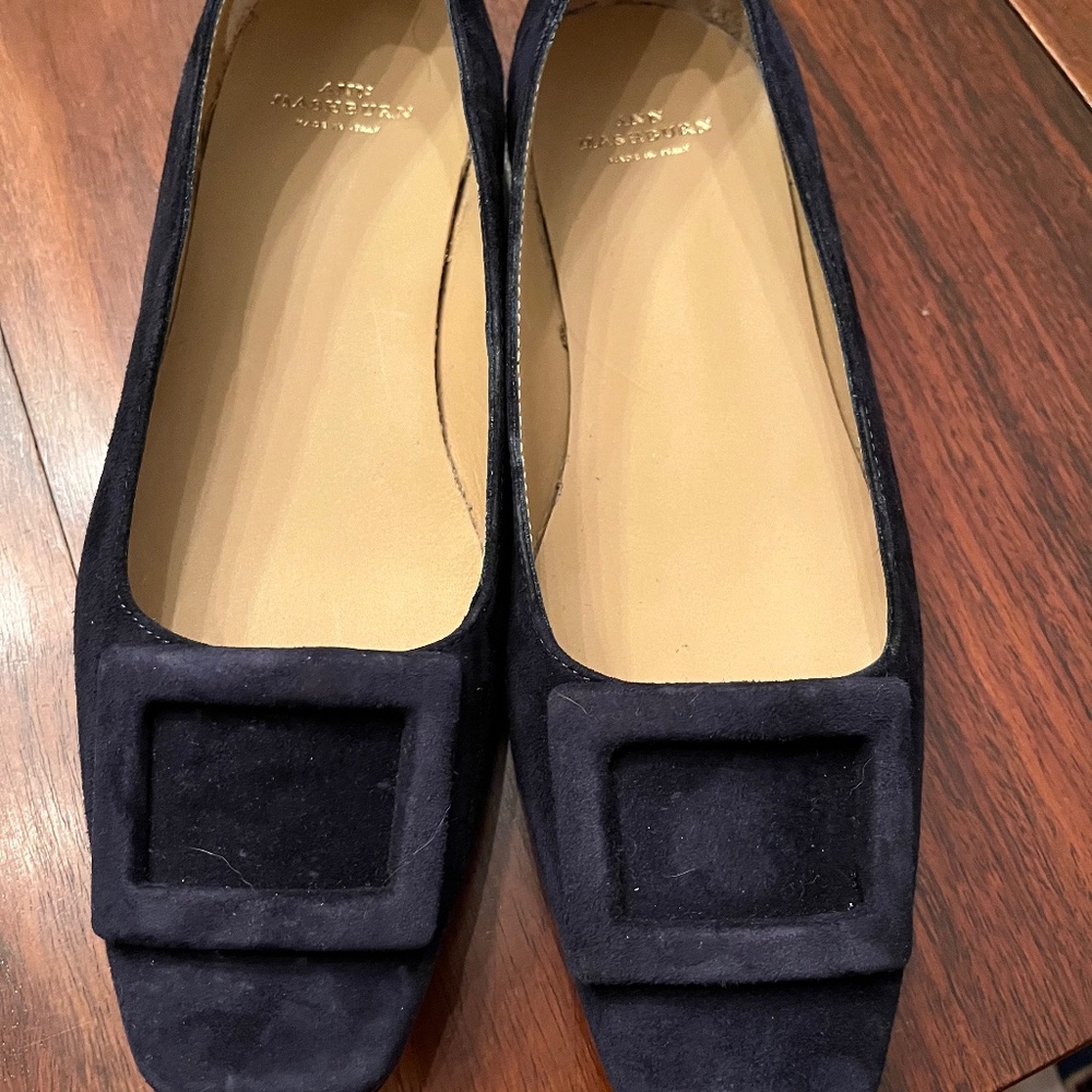 Ann mashburn blue suede flats